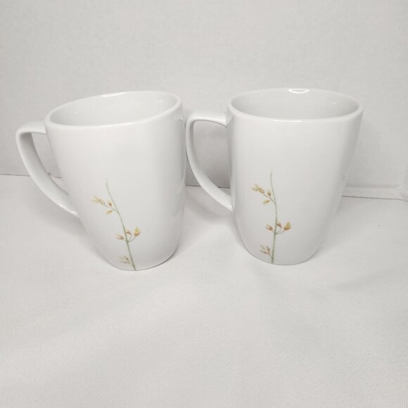 Corelle Coordinates Yellow Floral Porcelain Mugs Set Of 2 Kobe Pattern - Picture 2 of 4